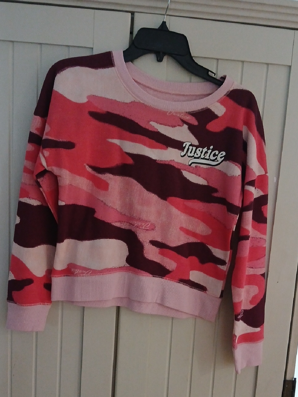 Justice Pink and Maroon Camo Sweatshirt
